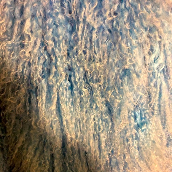 ON HOLD!  For one week. Blue magnolia lamb jacket new - Picture 2 of 6